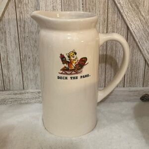 Rae Dunn Deck the Paws Christmas Pitcher